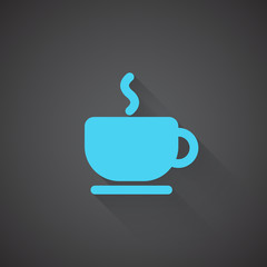 Wall Mural - flat coffee web app icon on dark background