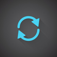 Wall Mural - flat refresh web app icon on dark background