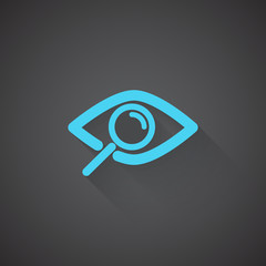 Wall Mural - flat observation web app icon on dark background