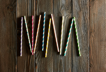 Canvas Print - Drinking straws on table