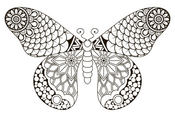 Wall Mural - Vector black butterfly