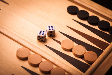 Wall Mural - Backgammon board and dice