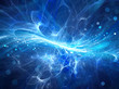 Leinwandbild Motiv Blue glowing high energy plasma field in space
