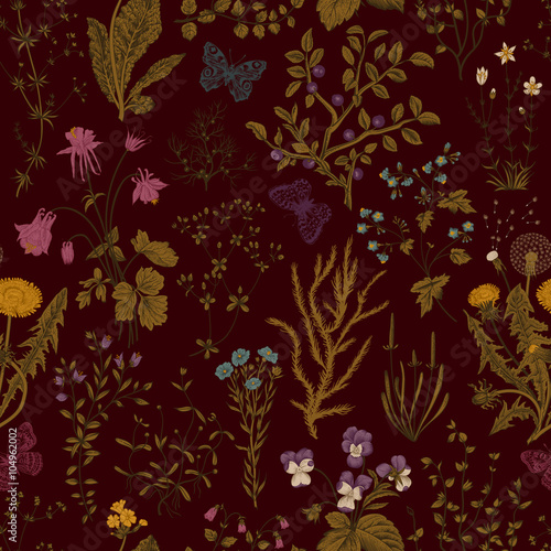 Foto Vector vintage seamless floral pattern