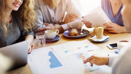 Wall Mural - business team meeting strategy marketing cafe concept