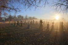 19th Century Cemetery At Sunrise