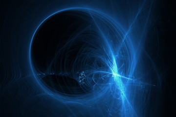 Wall Mural - blue glow energy wave.