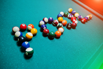 Sticker - The word pool from billiard balls