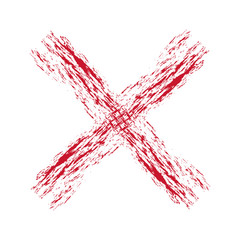 Canvas Print - X - Red cross handwritten stylish illustration