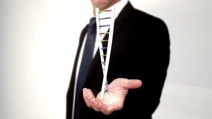 Poster - Man holding DNA with his hand