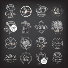 Coffee Restaurant Cafe Badges, Template Design. 