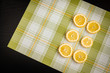 Sliced lemons on a napkin