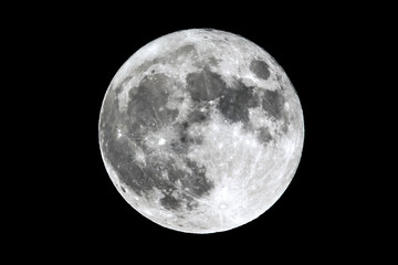 full moon isolated on black