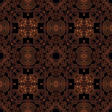 Brown Bronze Ornamental Persian Or Arabic Carpet Pattern Made Seamless
