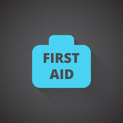 Wall Mural - flat first aid kit web app icon on dark background