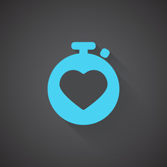 Wall Mural - flat heart rate monitor web app icon on dark background