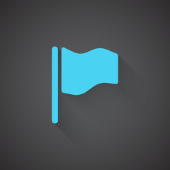 Wall Mural - flat flag web app icon on dark background