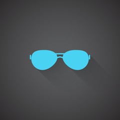 Wall Mural - flat sunglasses web app icon on dark background