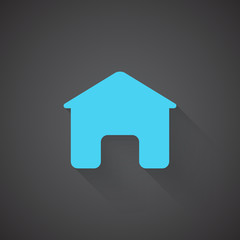 Wall Mural - flat home web app icon on dark background