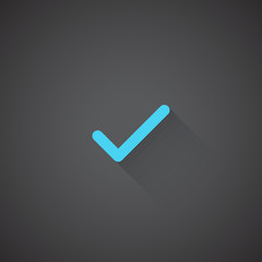 Wall Mural - flat confirm web app icon on dark background