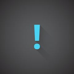 Wall Mural - flat exclamation mark web app icon on dark background