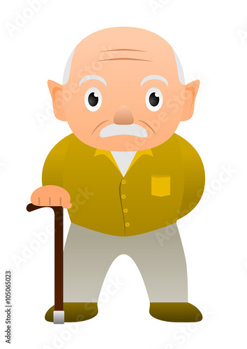 杖をつく老人 高齢者 おじいさん Stock イラスト Adobe Stock