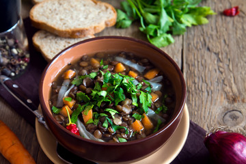 Wall Mural - Vegetarian lentil soup (stew)