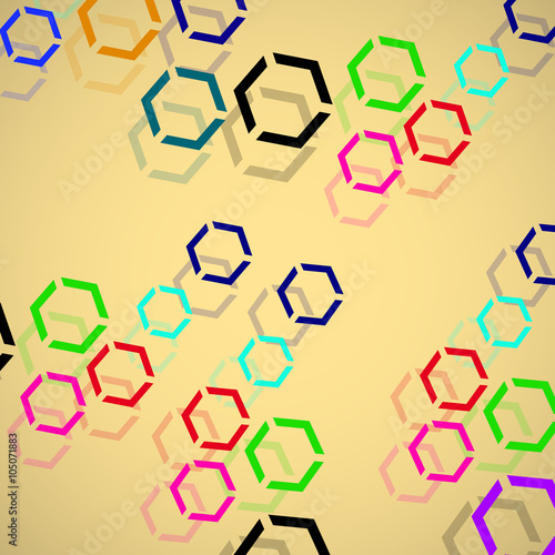 Naklejka - mata magnetyczna na lodówkę Abstract geometric background from hexagons