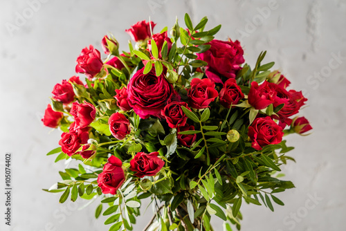 Naklejka - mata magnetyczna na lodówkę red roses bouquet