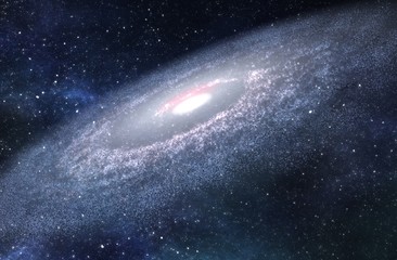 Wall Mural - Big Spiral Galaxy - 3D Rendered Digital Illustration