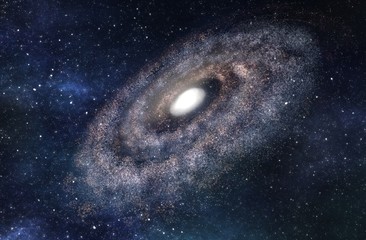 Wall Mural - Big Spiral Galaxy - 3D Rendered Digital Illustration