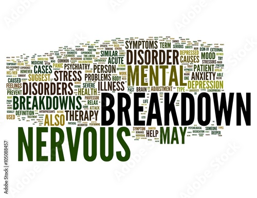 Breakdown Nervous Word Concepts Isolated On White Background Buy