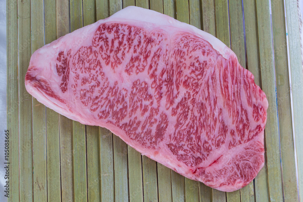 Japanese Beef, texture of the marble fillet piece of Japanese Saga beef ...