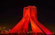 Night view of the Azadi Tower in Tehran 