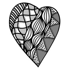 Poster - heart in zentangle style