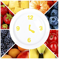 Wall Mural - Food clock. Healthy food concept