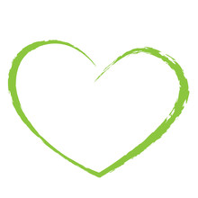 Green Heart Drawing Love Valentine