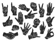 hands icons set. vector illustration