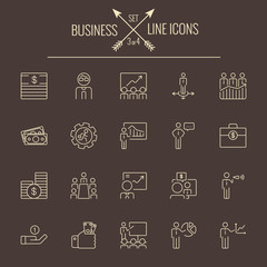 Sticker - Business icon set.