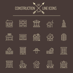 Canvas Print - Construction icon set.