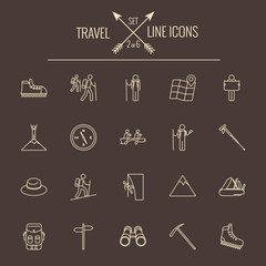 Poster - Travel and holiday icon set.