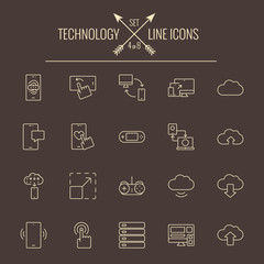Wall Mural - technology icon set.