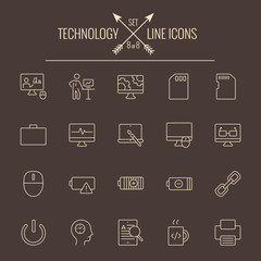 Wall Mural - technology icon set.