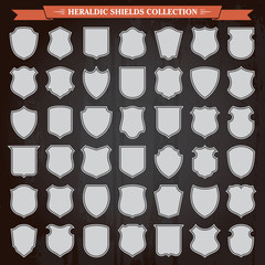 Canvas Print - heraldic shields silhouettes set