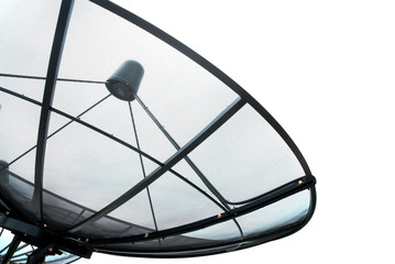 Satellite dish on white background