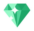 Flat design of Green  gemstone illustration. 