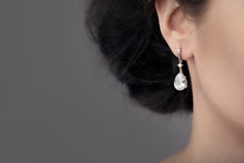 Close Up Detail Of A Beautiful Earring In Glamour Shot 
