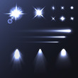 Set of light shiny flares and soffits. Vector illustration for your artwork, banners, flyers