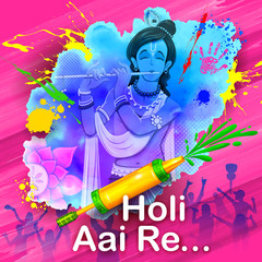 Sticker - Krishna Playing Holi