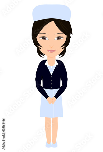ナース ブルー カーディガン 黒髪 Stock イラスト Adobe Stock